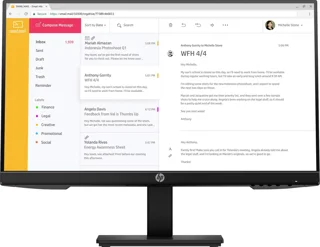 مانیتور استوک اسپیکر دار فریم‌ لس اچ پی مدل HP P24h G4 سایز 24 اینچ‌‏